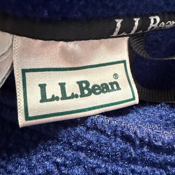 Vintage LL Bean Fleece Pullover Womens M Blue 90s 1/2 1/4 Zip USA Sweater - Picture 9 of 11